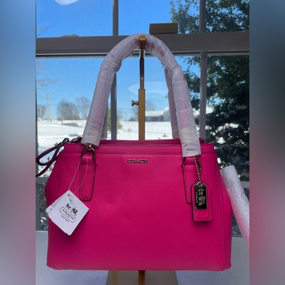 Coach Handbags - Coach NWT Madison Saffiano Leather Mini Christie Carryall in Pink Ruby